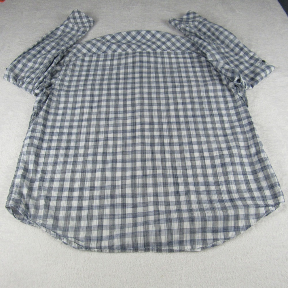 Blue Pronto Uomo Mens XXL Blue Plaid Modern Fit Cotton Button Down Shirt - Picture 14 of 14